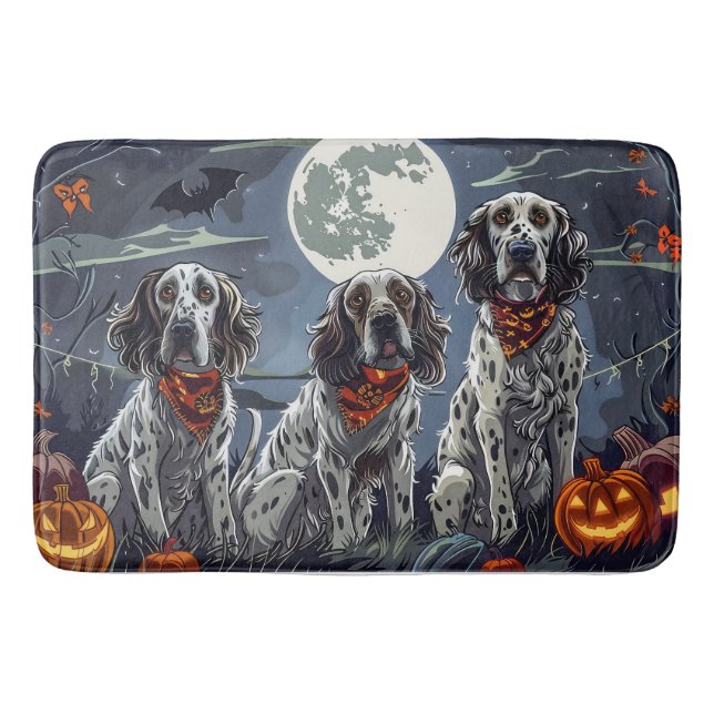 Tapis De Bain Anglais Setter Halloween Éffrayant (Devant)