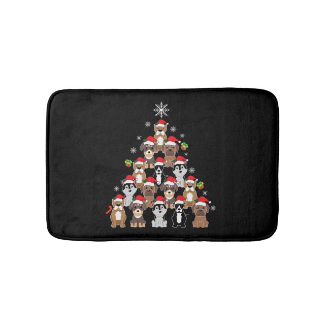 Tapis De Bain Animal assis dans la neige avec lumières Noël Père (Devant)