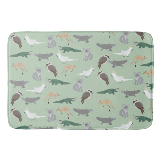 Tapis De Bain Animaux autochtones australiens Eucalyptus Motif v (Devant)