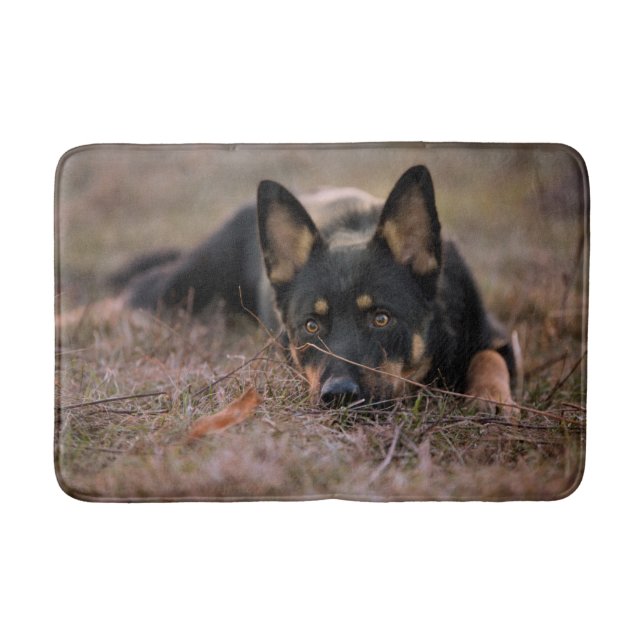 Tapis De Bain Animaux de bébés cutest | Chiot berger allemand (Devant)