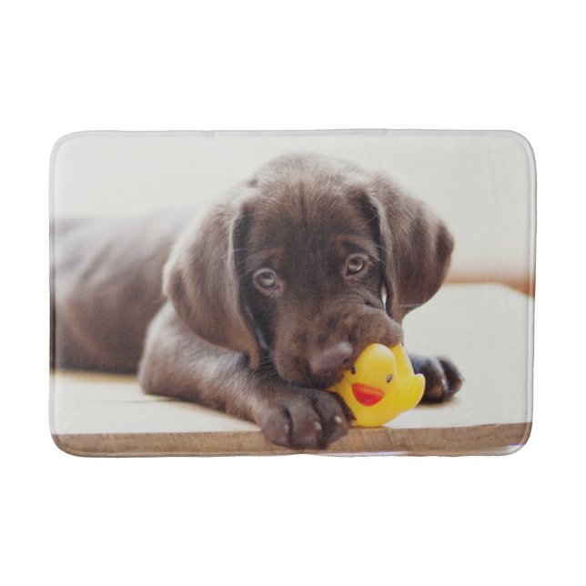 Tapis De Bain Animaux de bébés cutest | Chocolat Labrador Puppy (Devant)
