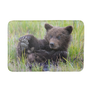 Tapis De Bain Animaux de bébés cutest   Cute Brown Bear Cub Joue