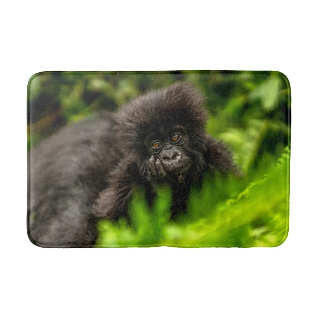 Tapis De Bain Animaux de bébés cutest | Gorille des Montagnes In (Devant)