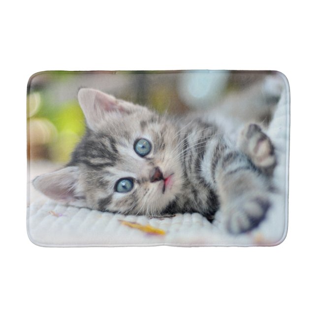 Tapis De Bain Animaux de bébés cutest | Kitten aux yeux bleus (Devant)
