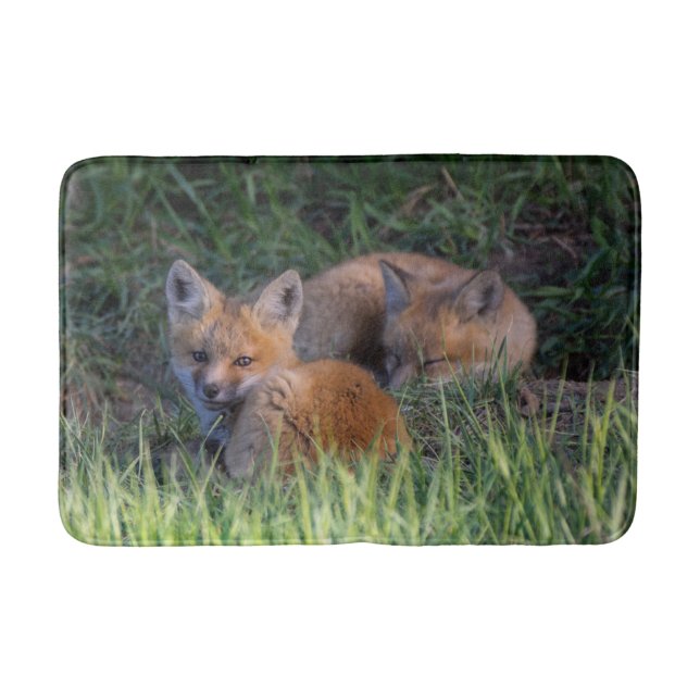 Tapis De Bain Animaux de bébés cutest | Paire de frères et soeur (Devant)