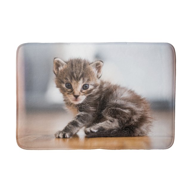 Tapis De Bain Animaux de bébés cutest | Tiny Tabby Kitten (Devant)
