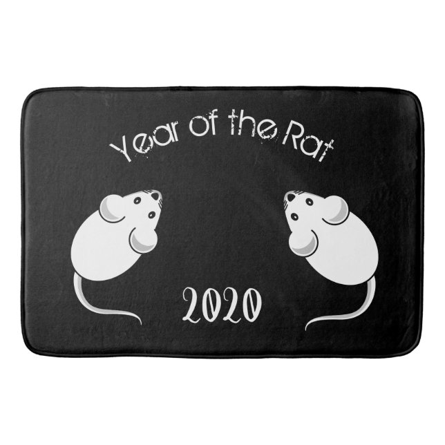Tapis De Bain Année du Rat 2020 Mice avec texte (Devant)