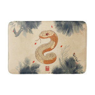 Tapis De Bain Année du serpent Majestic Cobra Double Bonheur