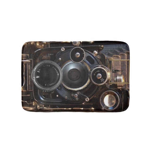 Tapis De Bain Antique Caméra Photographie Vintage Lens Film (Devant)