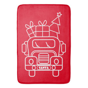 Tapis De Bain Aperçu camion de Noël Père Noël voiture vue avant
