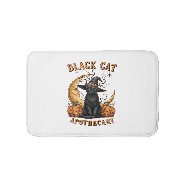 Tapis De Bain Apothecaire de chat noir - Lune de cuisine d'Hallo (Devant)
