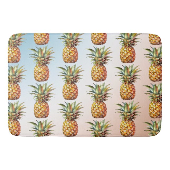 Tapis De Bain Aqua Cream Joyeux ananas tropicaux (Devant)