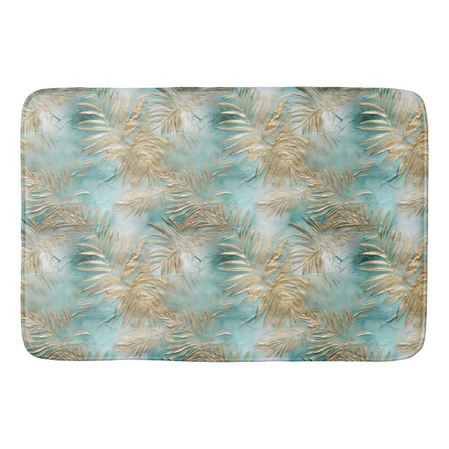 Tapis De Bain Aqua Tropical Gold Feuilles (Devant)