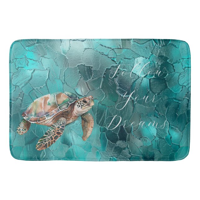Tapis De Bain Aqua Turquoise Turquoise Glam (Devant)