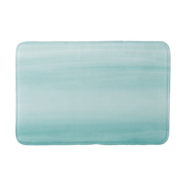 Tapis De Bain Aquarelle bleu Aqua Abstrait #2 (Devant)