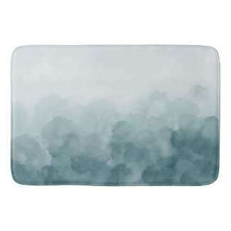 Tapis De Bain Aquarelle bleue turquoise tropicale