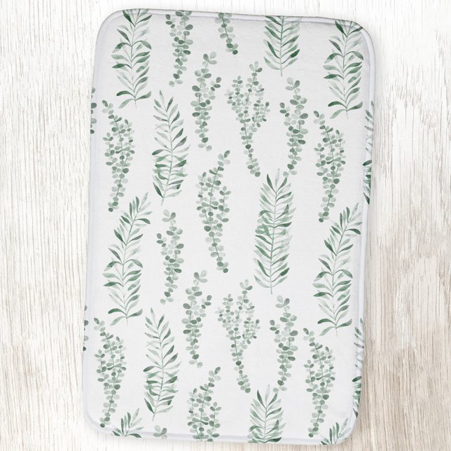 Tapis De Bain Aquarelle botanique Verdure Feuille (Créateur téléchargé)