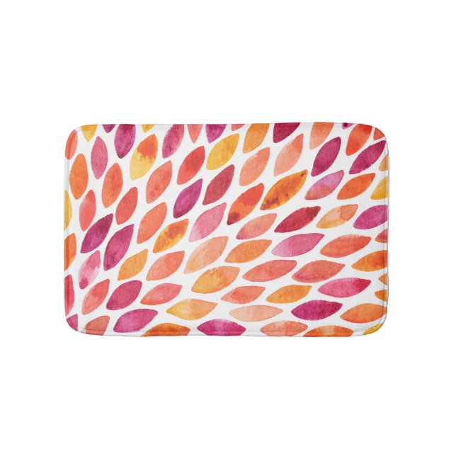 Tapis De Bain Aquarelle brosse a éclaté jaune et orange (Devant)
