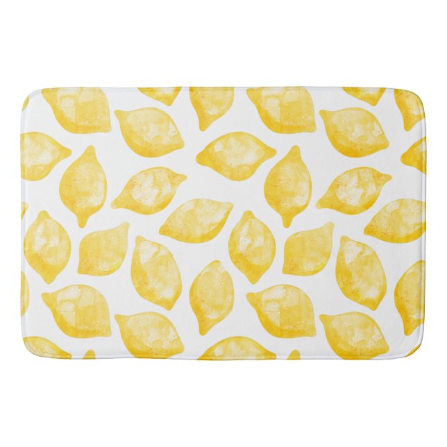 Tapis De Bain Aquarelle Citron Motif (Devant)
