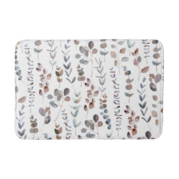 Tapis De Bain Aquarelle colorée Eucalyptus Feuilles