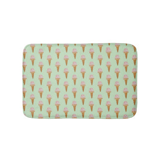 Tapis De Bain Aquarelle Crème glacée Mat (vert menthe)