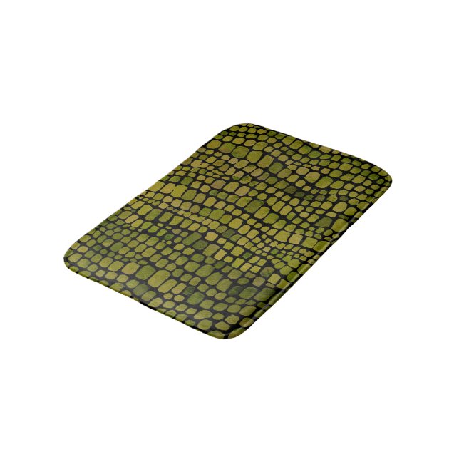 Tapis De Bain Aquarelle Crocodile Imprimer (Angle)