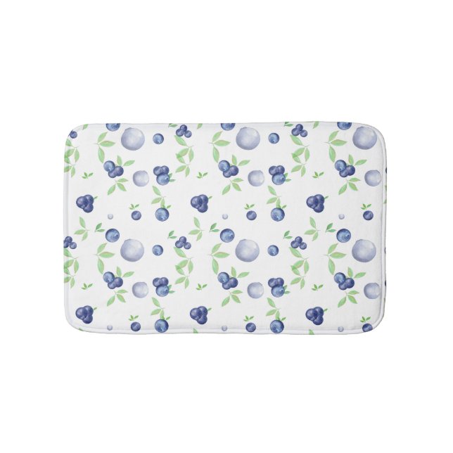 Tapis De Bain Aquarelle d'été bleuet (Devant)