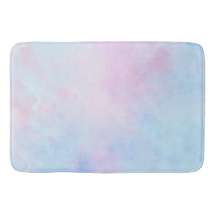 Tapis De Bain Aquarelle Dreamy Rose bleu turquoise