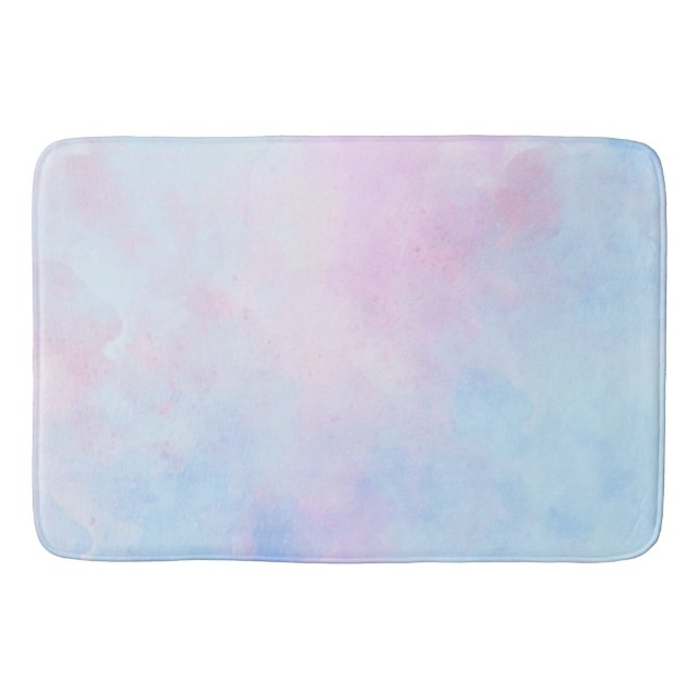 Tapis De Bain Aquarelle Dreamy Rose bleu turquoise (Devant)