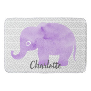 Tapis De Bain Aquarelle Elephant Shibori Primitive Chevron