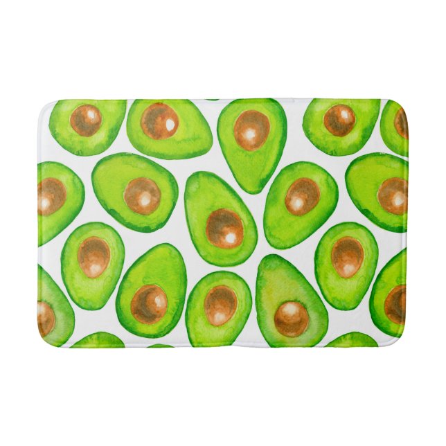 Tapis De Bain Aquarelle en tranches d'Avocado (Devant)