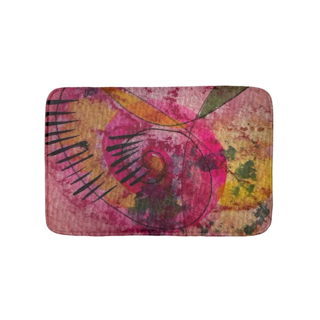 Tapis De Bain Aquarelle Et Encre Belle Peinture Abstraite (Devant)