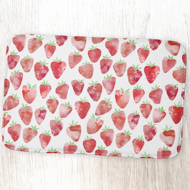Tapis De Bain Aquarelle fraise (Créateur téléchargé)