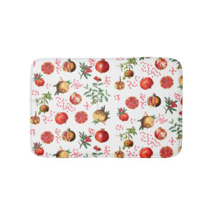 Tapis De Bain Aquarelle grenade Motif de fruits méditerranéen