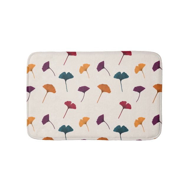 Tapis De Bain Aquarelle Motif Ginkgo Leaf Automne Couleurs d'aut (Devant)