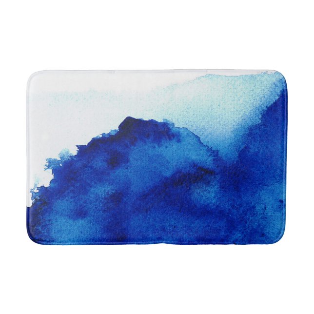 Tapis De Bain Aquarelle Orient Accent bleu (Devant)