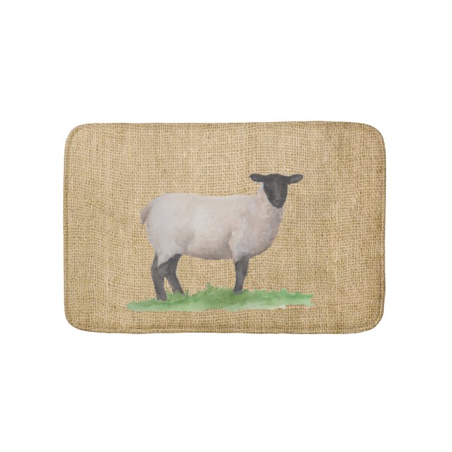 Tapis De Bain Aquarelle Suffolk Sheep (Devant)