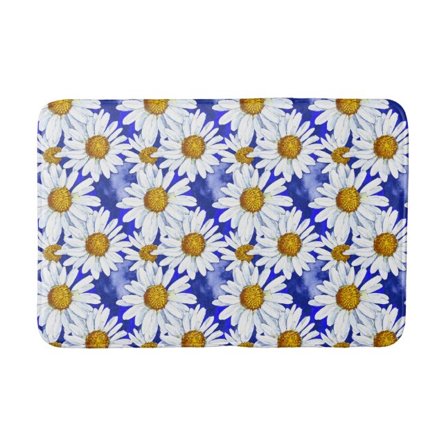 Tapis De Bain Aquarelle sur Denim Blue (Devant)