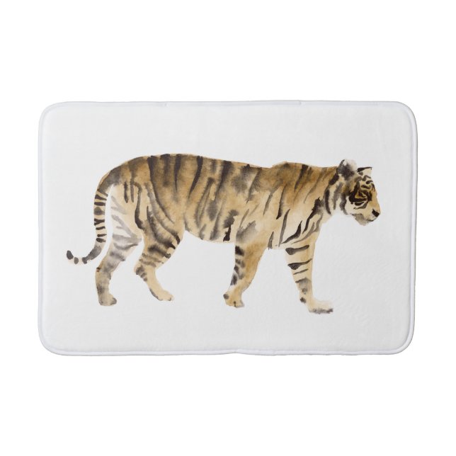 Tapis De Bain Aquarelle Tigre Marcher (Devant)