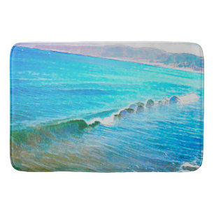 Tapis De Bain Aquarelles Vagues 