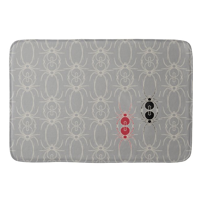 Tapis De Bain Araignées - Gris fantôme et Blanc osseux (Devant)