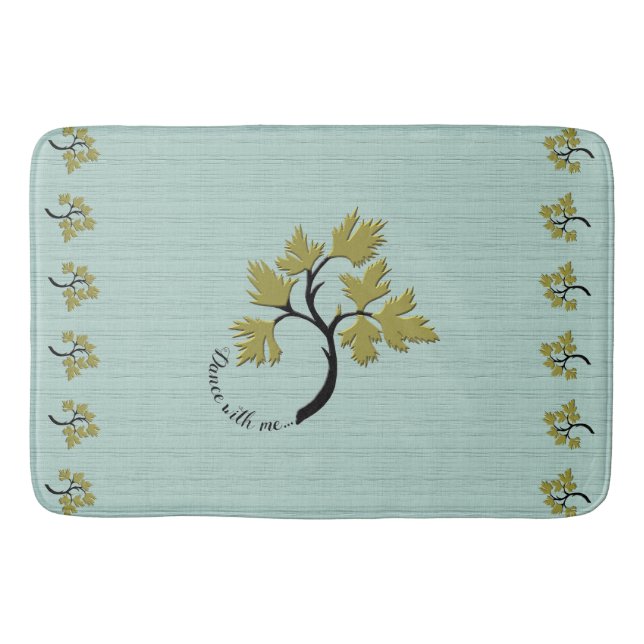 Tapis De Bain Arbre de danse personnalisé Olive Green Bath Mat (Devant)
