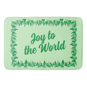 Tapis De Bain Arbres de Noël Snowflakes blanc Joie au monde