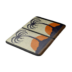 Tapis De Bain Arbres tropicaux Coucher de soleil orange Crochet