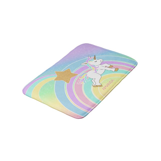 Tapis De Bain Arc-en-ciel de licorne magique (Angle)