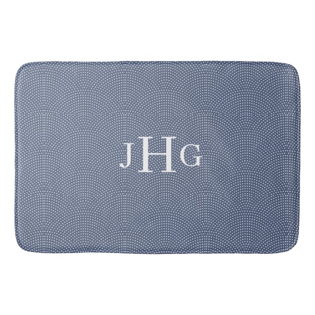 Tapis De Bain Arcs bleus avec points blancs (Devant)
