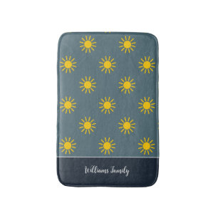 Tapis De Bain Ardoise Bleu Sunburst Mat