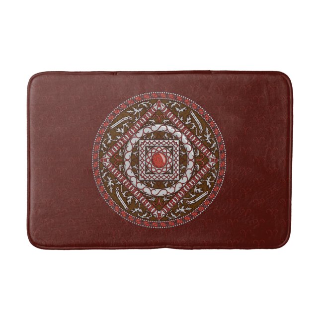 Tapis De Bain Aries Mandala Bath Mat (Devant)