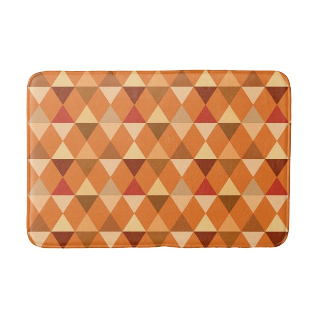 Tapis De Bain Arlequin / motif diamant - Terracotta & marron (Devant)