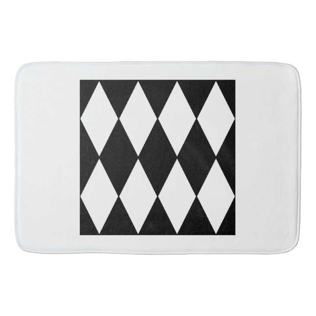 Tapis De Bain arlequin noir et blanc (Devant)